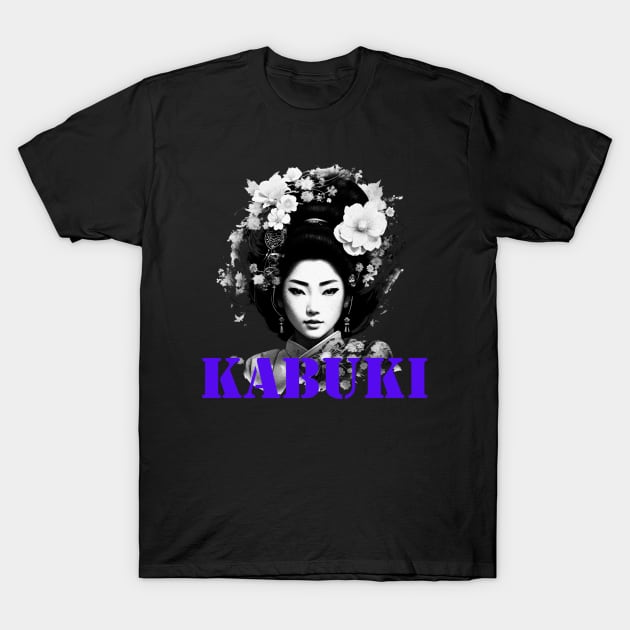 Kabuki - Japanese Culture Street Style Geisha T-Shirt by Ravenglow